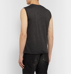 SAINT LAURENT - Slim-Fit Printed Mélange Jersey Tank Top - Gray