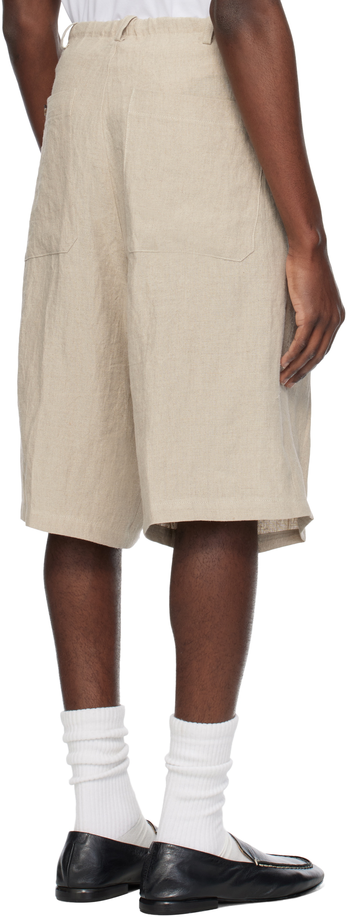 SOSHIOTSUKI Beige Linen Washer Judo Shorts