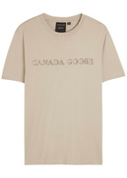 Canada Goose Emersen Logo-embroidered Cotton T-shirt Beige