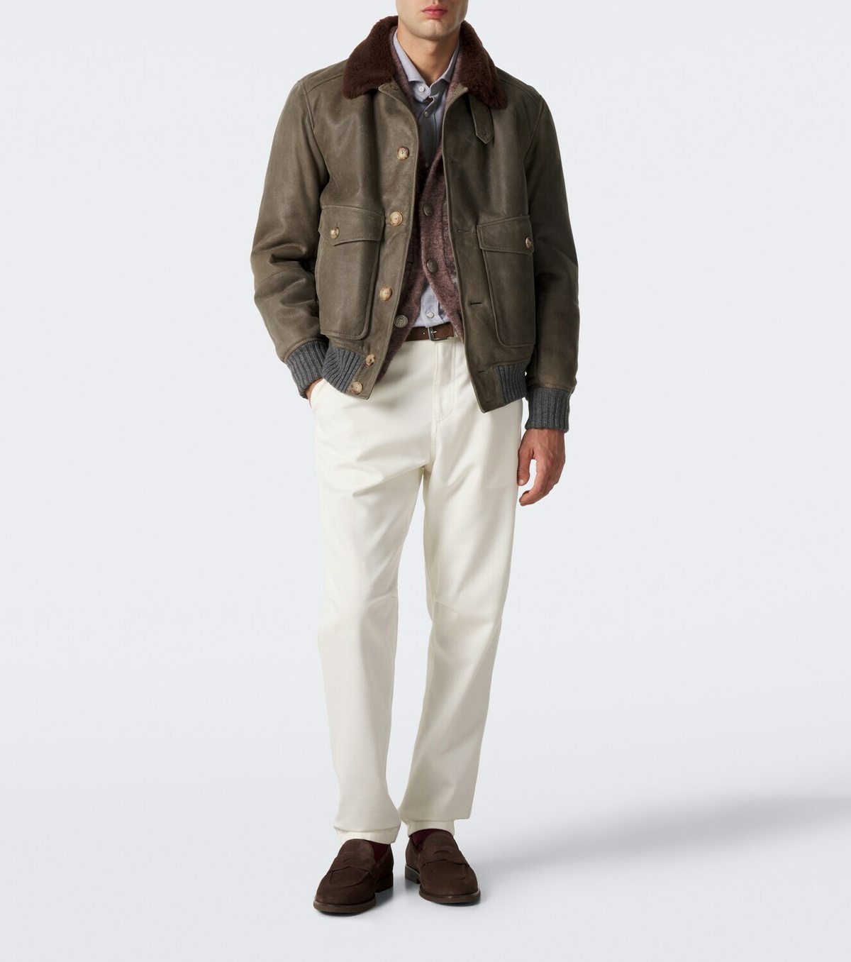 Brunello Cucinelli Cotton and wool chinos