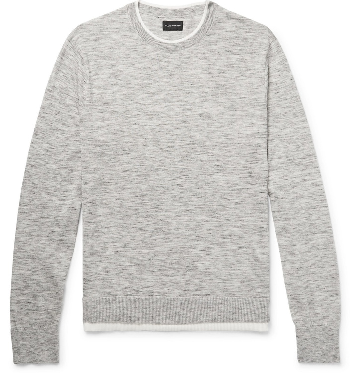 Photo: Club Monaco - Layered Mélange Cotton-Blend Sweater - Gray
