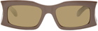 Balenciaga Brown Rectangular Sunglasses