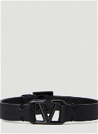 Valentino - VLogo Leather Bracelet in Black