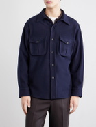 Caruso - Brushed Wool Overshirt - Blue