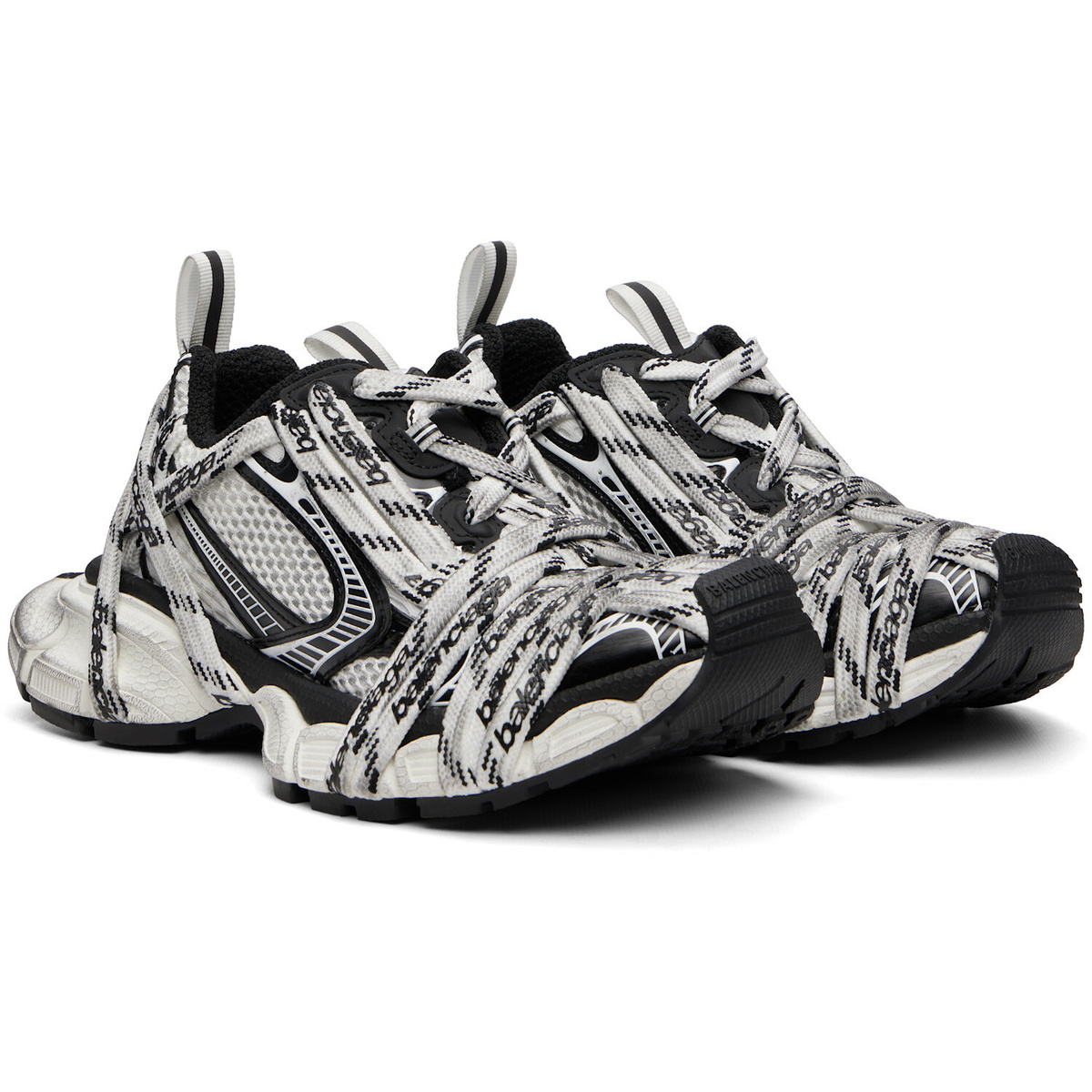 Balenciaga White & Black 3XL Extreme Laces Sneakers
