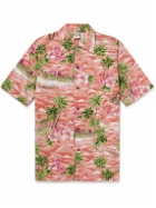 Go Barefoot - Waikiki Convertible-Collar Printed Cotton Shirt - Orange