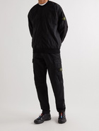 Stone Island - Garment-Dyed Cotton-Blend Shell and Ripstop Sweatshirt - Black