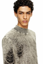 Diesel Destroyed jumper with floating yarns - Knitwear Mens in Grey
