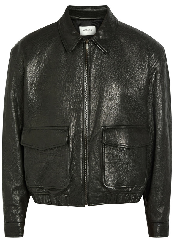 Photo: Saint Laurent Boxy Leather Jacket Black