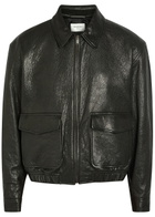 Saint Laurent Boxy Leather Jacket Black