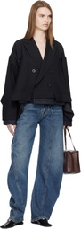 sacai Black Suiting & Denim Blazer