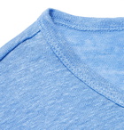 Onia - Chad Mélange Knitted Linen T-Shirt - Men - Light blue