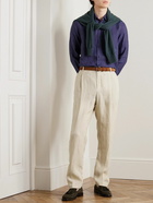 Sunspel - Straight-Leg Pleated Linen Suit Trousers - Neutrals