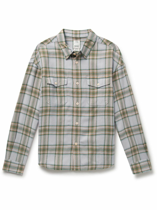 Photo: Visvim - Pioneer Checked Wool and Linen-Blend Flannel Shirt - Gray