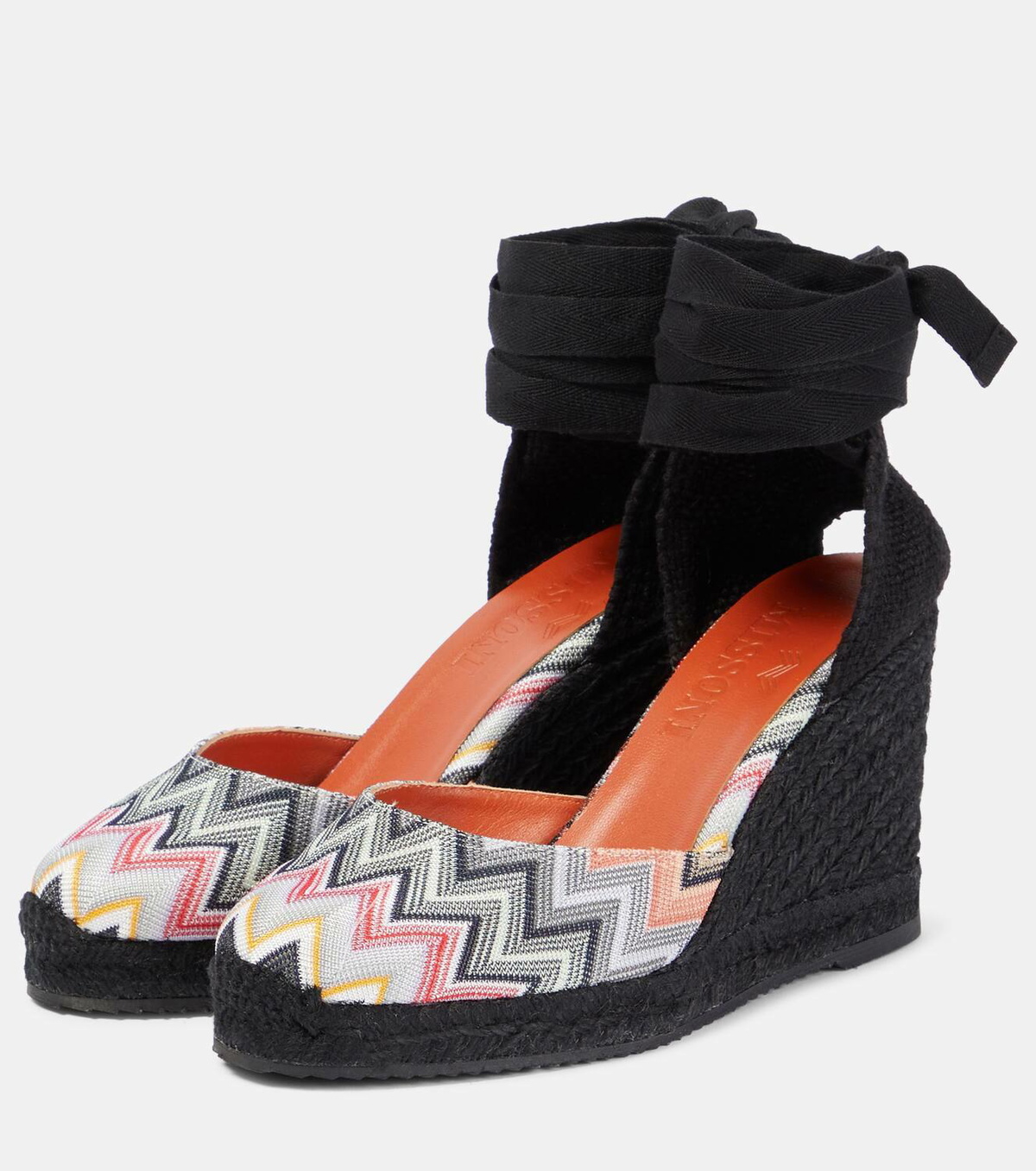 MISSONI スウェードパンプス Zig Zag Eva 80 espadrille wedges in pink - Missoni | Mytheresa