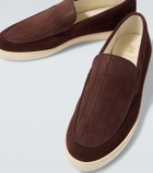 Brunello Cucinelli Chevron suede slip-on shoes