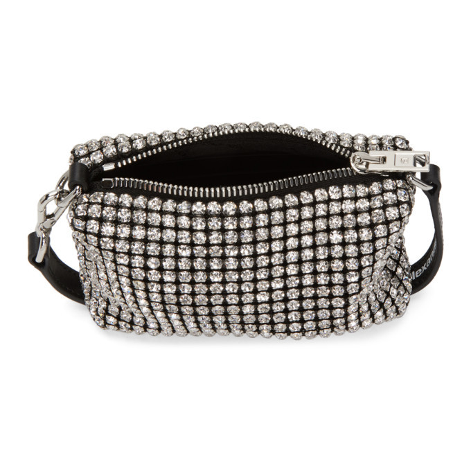 Alexander Wang Black and White Mini Rhinestone Wangloc Bag