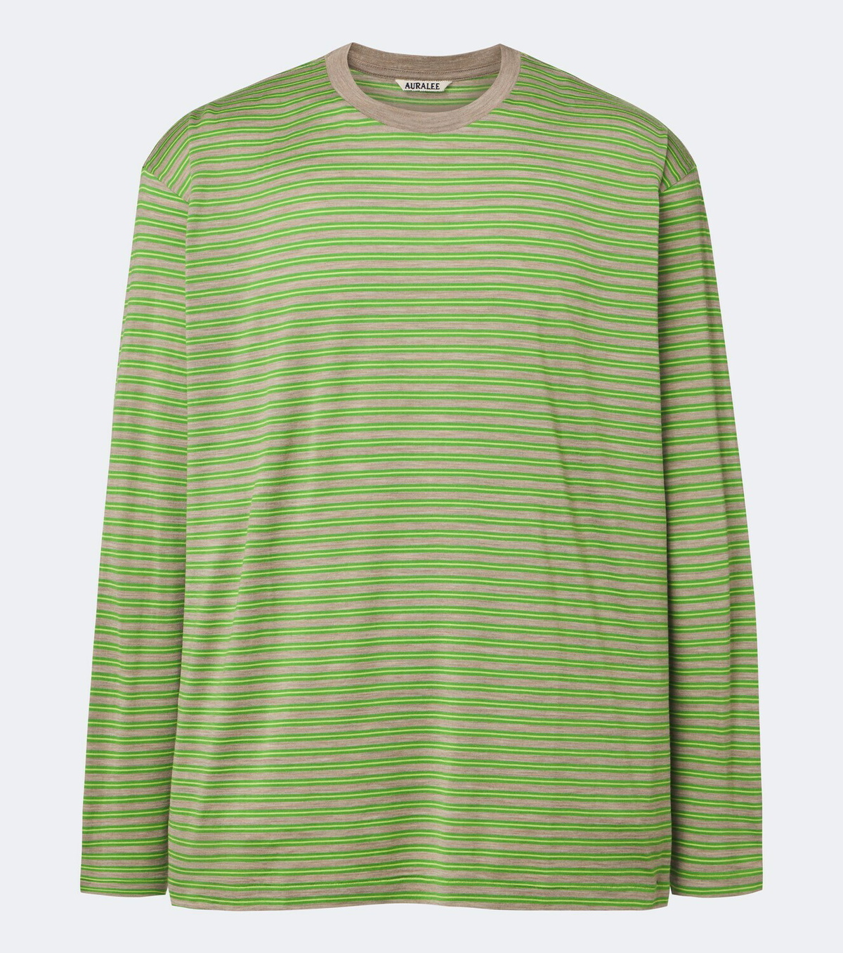 Auralee Striped wool T-shirt