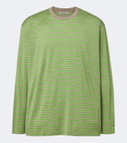 Auralee Striped wool T-shirt