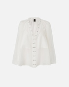 Pinko Silk Blend Blouse With Small Metal Studs Snow White