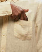 Edmmond Studios Linen Shirt Beige - Mens - Longsleeves