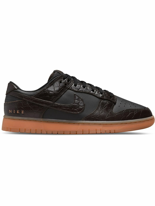Photo: Nike - Dunk Low SE Croc-Effect and Leather Sneakers - Brown