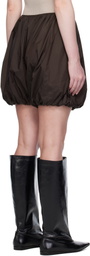 AMOMENTO Brown Nylon Volume Shorts