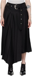 Off-White Black Belted Maxi Skirt