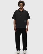 Rhude Rhude Pique Snap Short Sleeve Polo Black - Mens - Polos