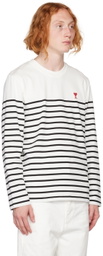 AMI Paris White Ami de Cœur Long Sleeve T-Shirt