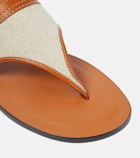 Loro Piana Tiki leather-trimmed slides