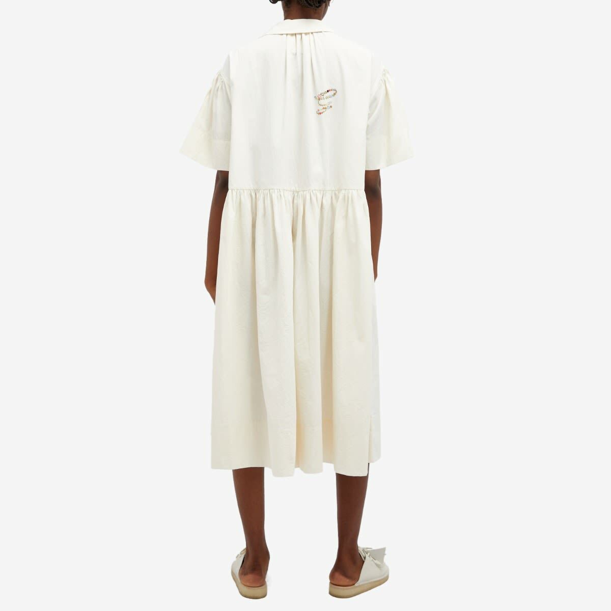 Story mfg. Women's Meadow Maple Midi Dress in Ecru Meadow