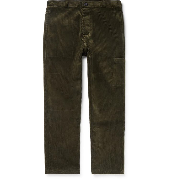 Photo: Oliver Spencer - Judo Wide-Leg Cotton-Corduroy Trousers - Green