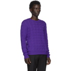 Ralph Lauren Purple Label Purple Cashmere Cable-Knit Sweater