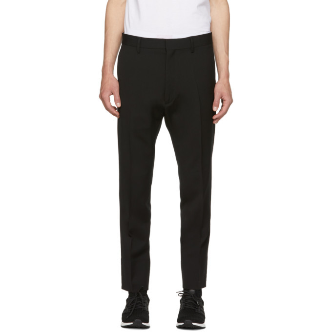 Photo: Dsquared2 Black Wool Run Dan Fit Trousers