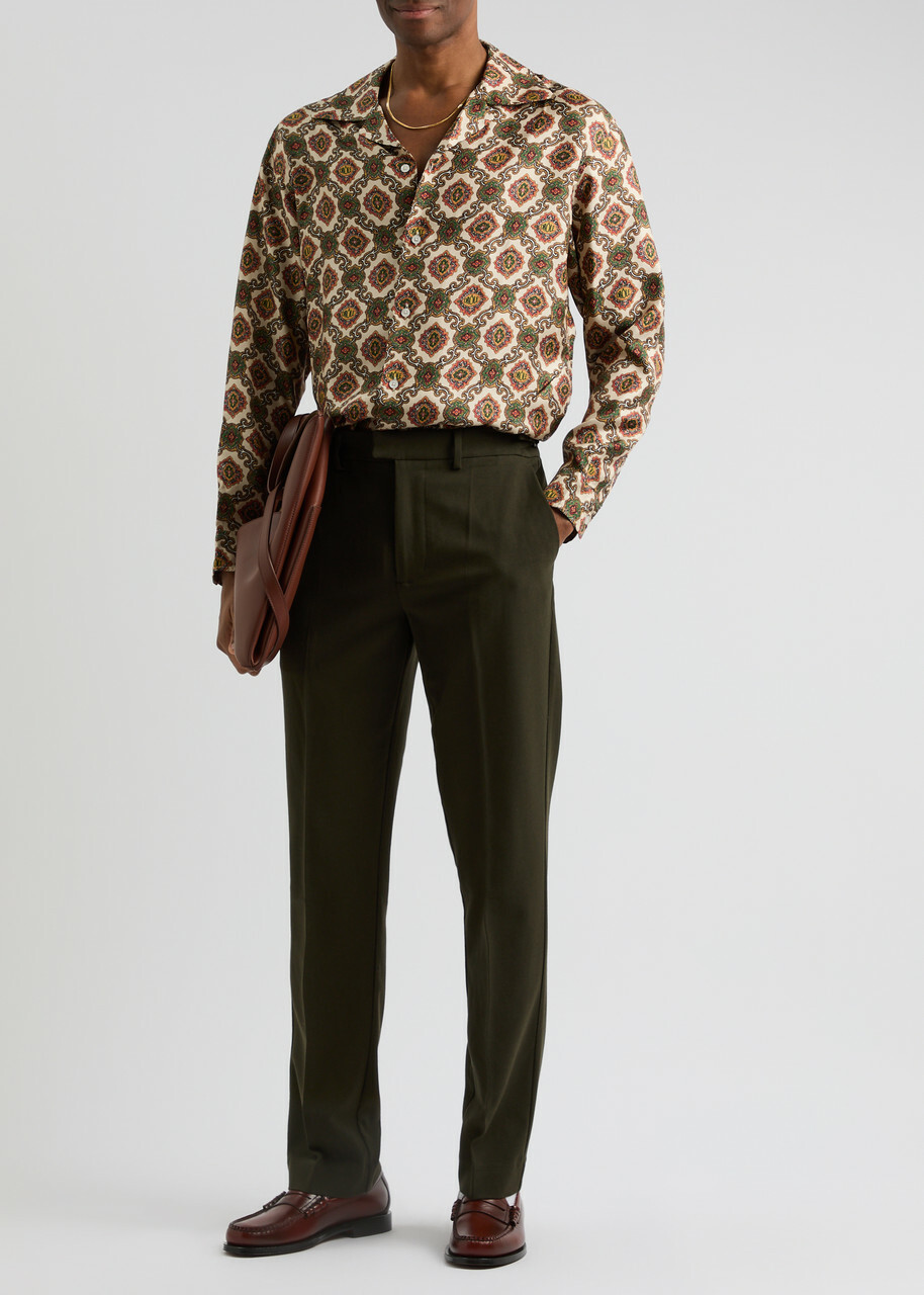 Tシャツ・カットソー DROLE DE MONSIEUR FW24 La Chemise Renzo (ESH187SE006 BG) White Cotton Embroidered Shirt