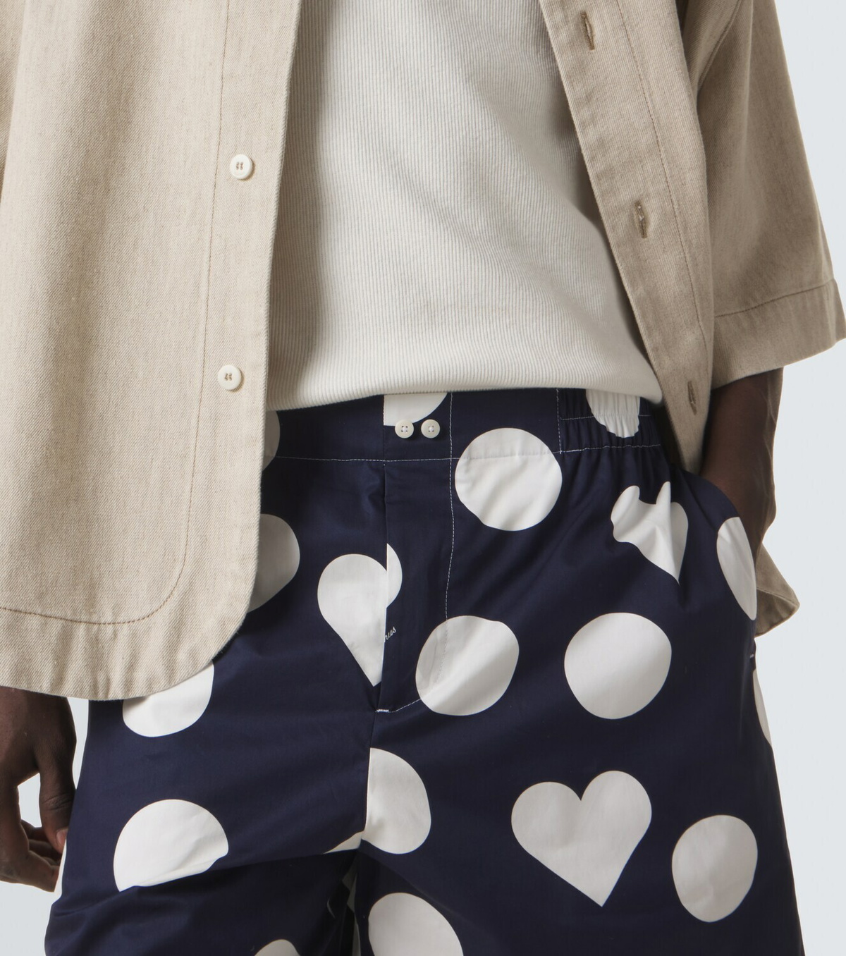 Jacquemus Caleçon polka-dot cotton poplin shorts