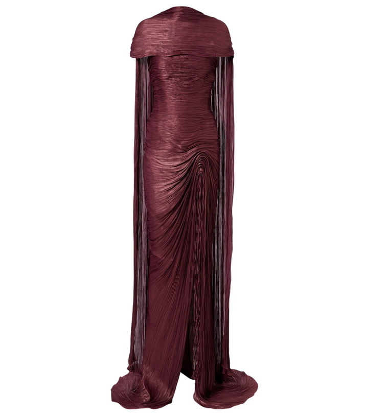Photo: Marmar Halim Draped pleated scarf-detail gown
