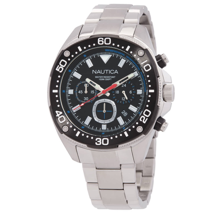 Photo: Nautica NCT Blue Sail Chronograph Quartz Black Dial Mens Watch NAPBSF406