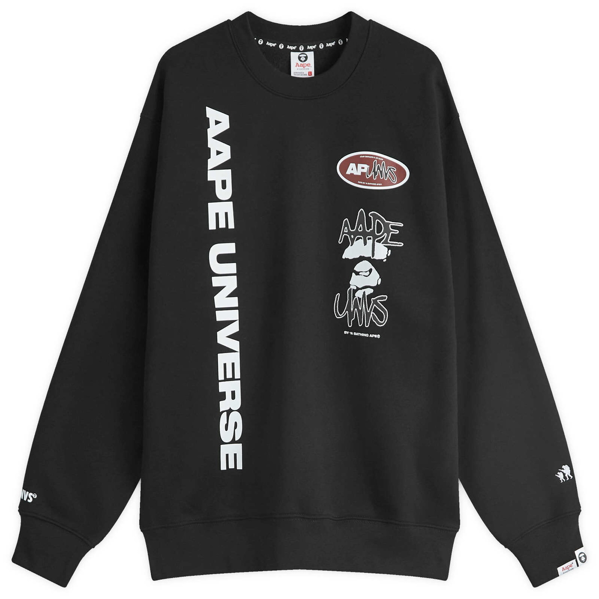 Men's AAPE College Devil Crew Sweat in Heather White AAPE by