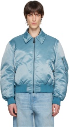 Martine Rose Blue Spread Collar Bomber Jacket
