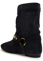 Isabel Marant étoile Stania Embellished Suede Mid-calf Boots Black