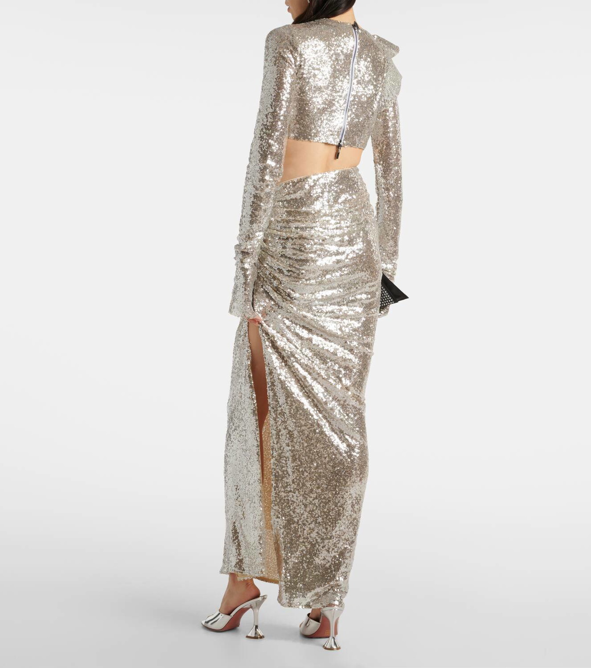 Maticevski Luna draped sequined maxi skirt