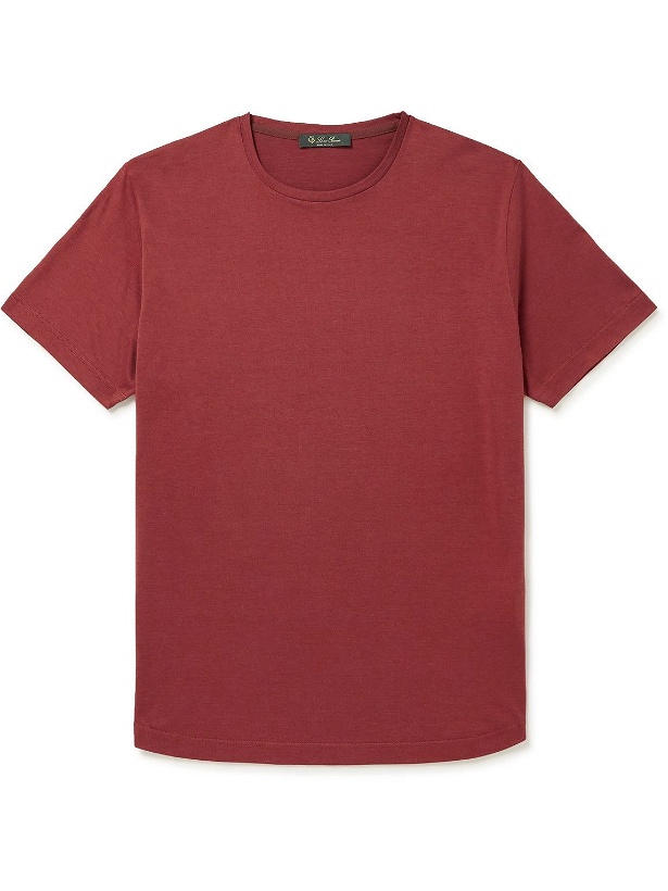 Photo: Loro Piana - Slim-Fit Silk and Cotton-Blend Jersey T-Shirt - Red