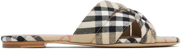 Photo: Burberry Beige Check Cabana Slides