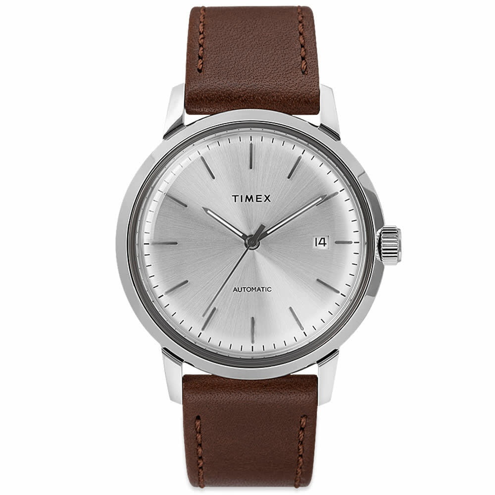 Photo: Timex Marlin Automatic Watch in Brown/Silver