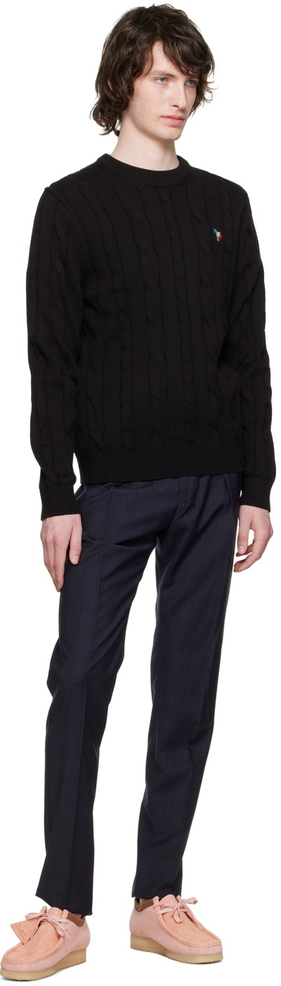 PS by Paul Smith Black Broad Stripe Zebra Sweater