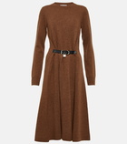 JW Anderson Padlock belted wool midi dress