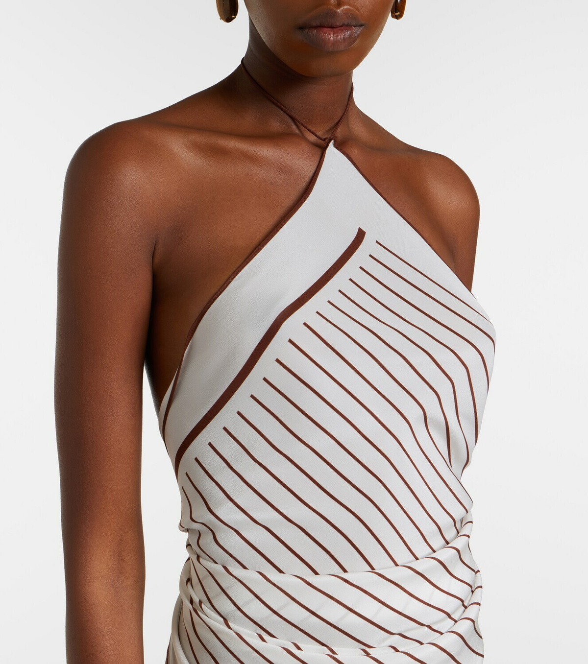 SIR Marais striped halterneck silk top