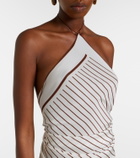 SIR Marais striped halterneck silk top
